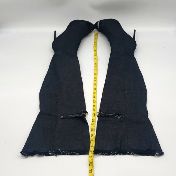 LILANA JEANS BOOTS SIZE 8 1/2 COLOR BLACK 30 INCHES TALL ( OVER THE KNEES BOOTS - Picture 1 of 13